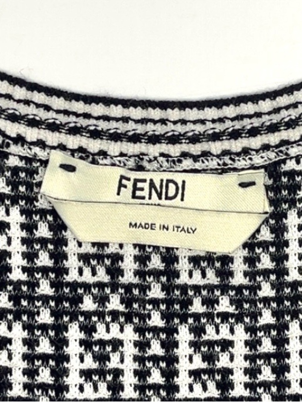 Authentic Fendi FF Logo Monogram Jacquard Knit Bodycon Tank Mini Dress US 8